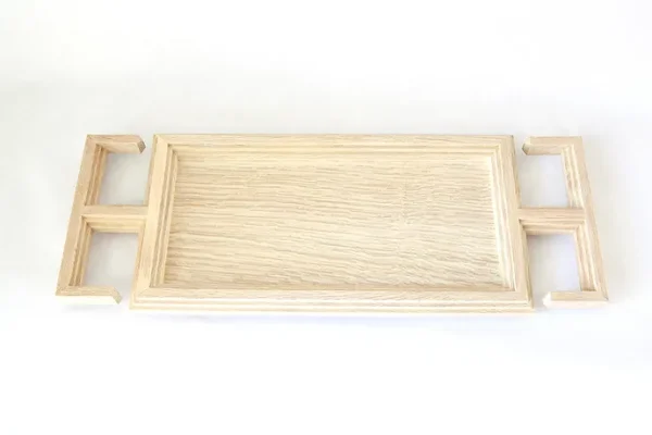 KEY TRAY - BLEACHED WHITE OAK greek key design decorative high-end tray - Image 3