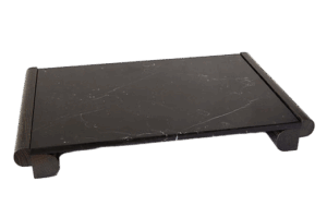 EDIT TRAY - OXIDIZED OAK AND BLACK PEARL simple modern marble and wood tray