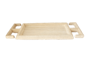 KEY TRAY - BLEACHED WHITE OAK greek key design decorative high-end tray