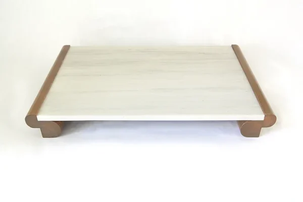 EDIT TRAY - OXIDIZED MAPLE AND SKYLINE simple modern marble and wood tray