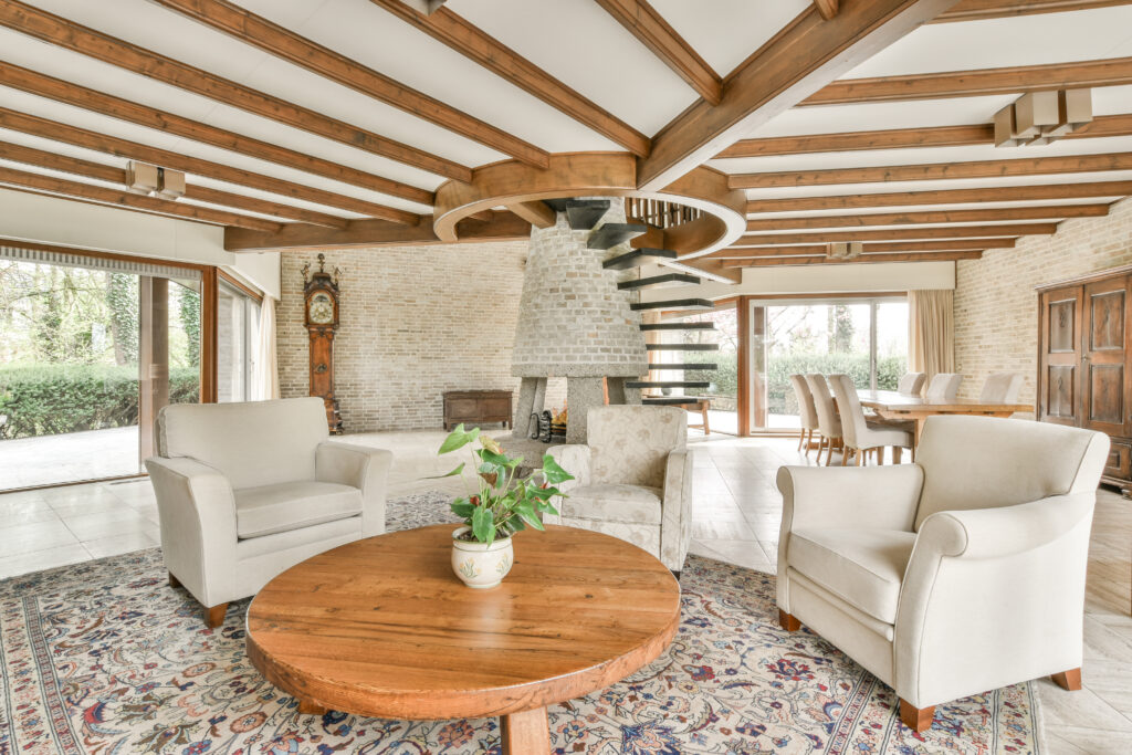  rustic charm with its emphasis on natural materials, vintage-inspired furniture, and soft, neutral color palettes